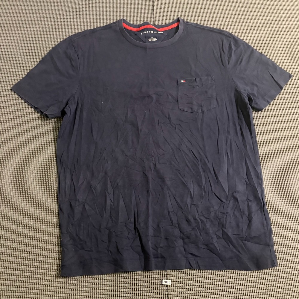 Tommy Hilfiger Mens Navy Blue Short Sleeve Pocket T-Shirt Size L